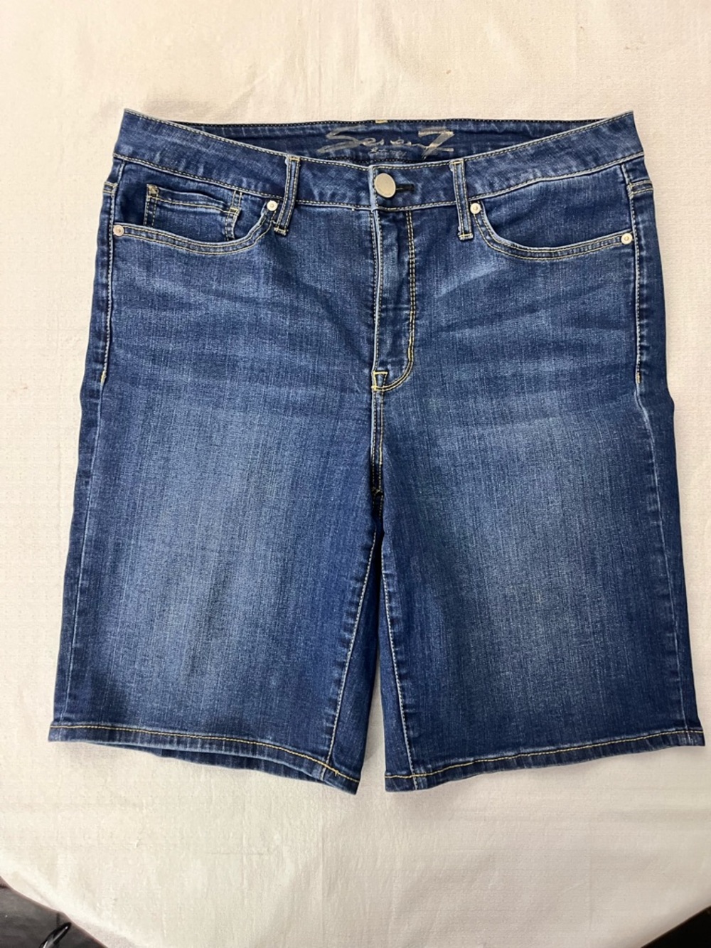 Seven7 Dark Blue Denim Bermuda Shorts size 14